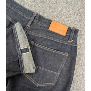 Tellason John Graham Mellor Slim Straight Jeans Mens 36 Dark Selvedge White Oak